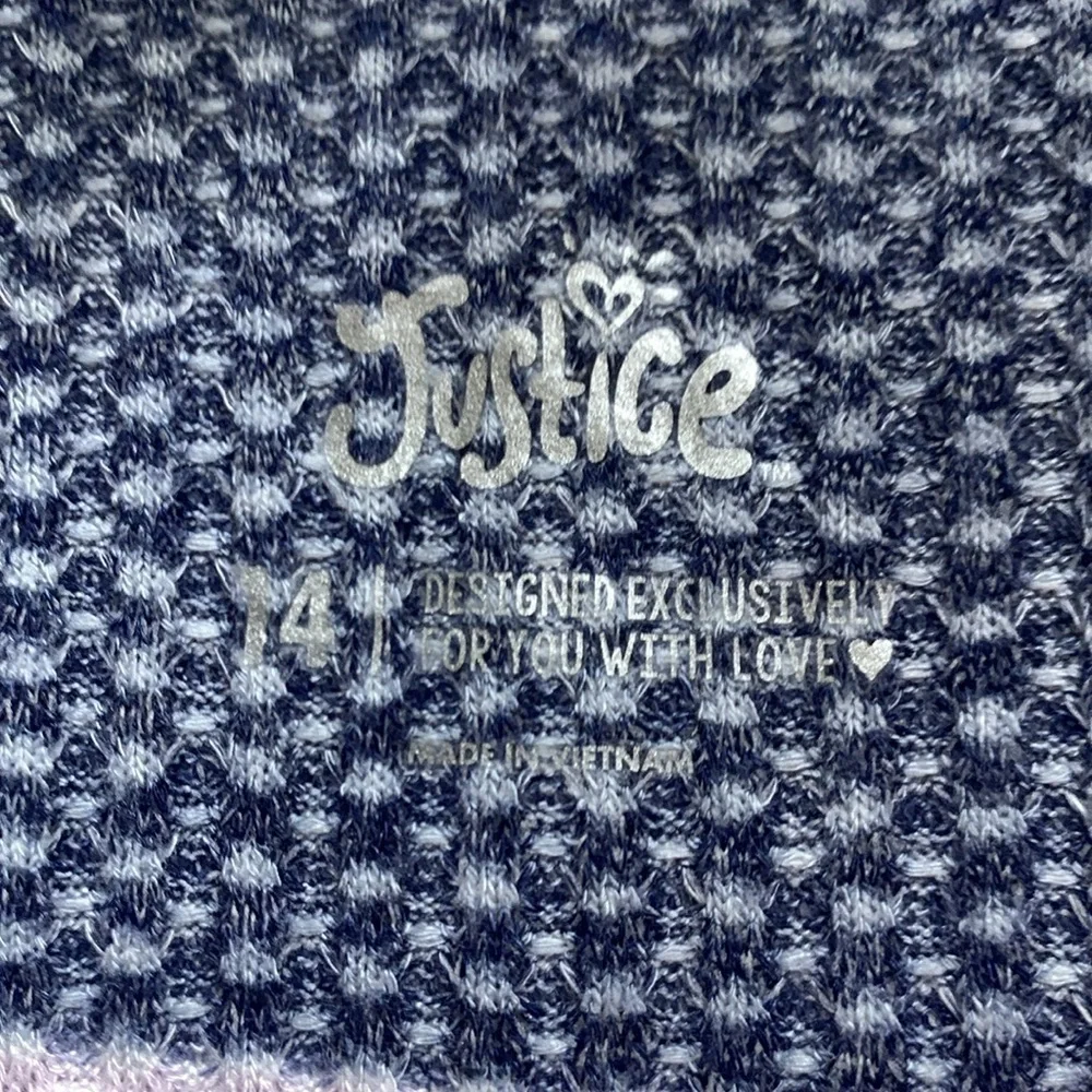 Justice Waffle Knit Cardigan Duster Sweater Size 14